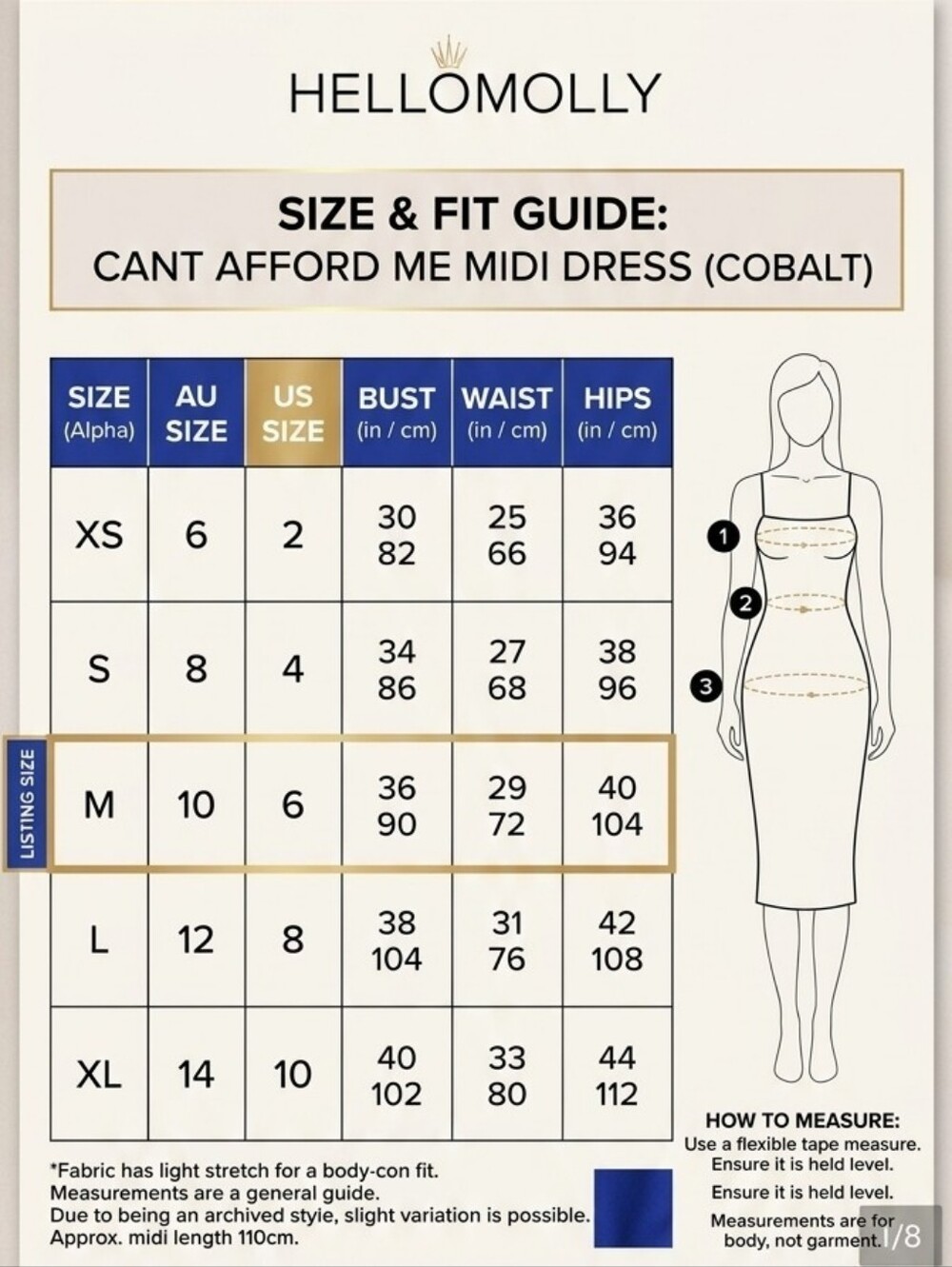 NWT ๐ Hello Molly Cant Afford Me Midi Dress Cobalt *archived style* READ - Picture 9 of 9